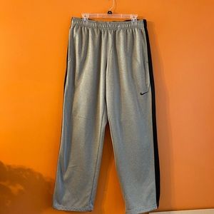 Gray Nike Sweatpants with Navy Stripe